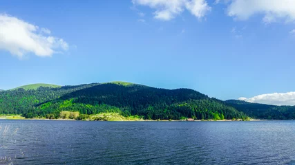 Foto op Canvas View of Abant Lake (Abant Golu). Landscape of an mountain lake in front of mountain range.  Glorious lake landscape. The collaboration of blue and green. Multiple colors and amazing lake scenery.  © Akin Ozcan