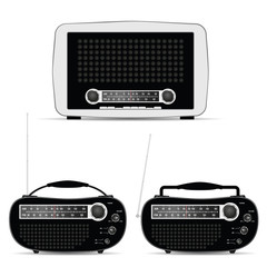 old and retro radio set of the three vectors