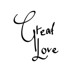 Cute Lettering Valentines Day Hand Drawing Vector Lettering Design. Black Label Happy Valentine's Day For You on White Background with Doodle Hearts.