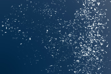 Broken glass on blue background template texture