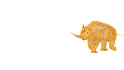 3d rendering of a wired object in yellow on isolated on white background