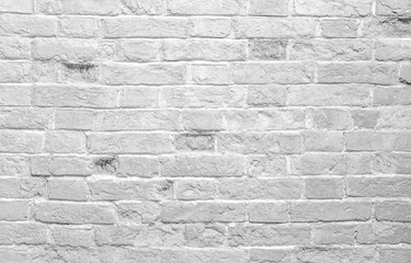 White brick wall background texture, loft style