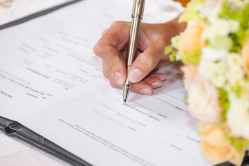 detail of wedding signature
