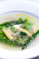 soup with pasta and asparagus