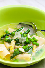 soup with pasta and asparagus