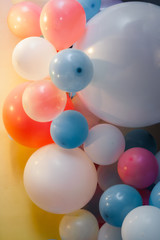 composition of balloons. pink and white balls