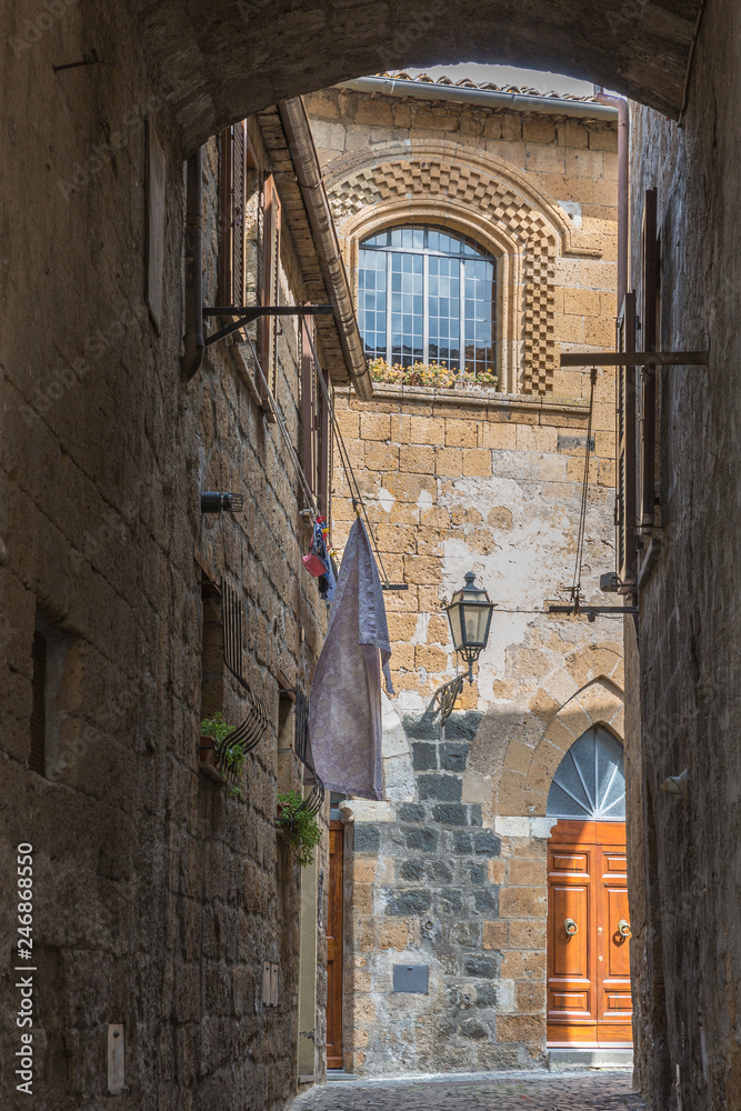 Wall mural narrow streets in the center of orvieto, italy