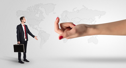 Distracted businessman with kisses on his face and business concept
