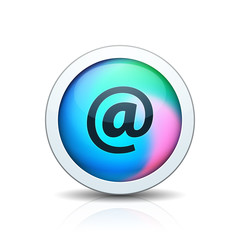 E-mail button Holographic Style illustration