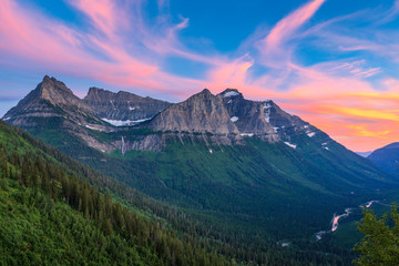 Glacier National Park Mountain Sunset