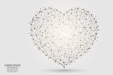 Abstract polygonal heart. Valentine's day. Vector EPS 10.