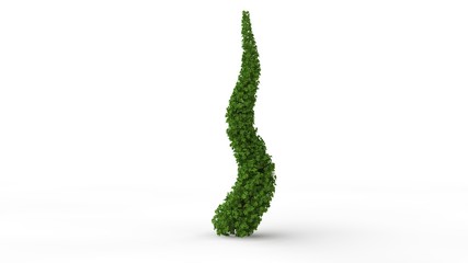 3d rendering of a green plant isolated on a white background