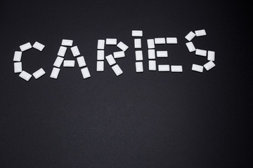 Chewing gum close up on a black background