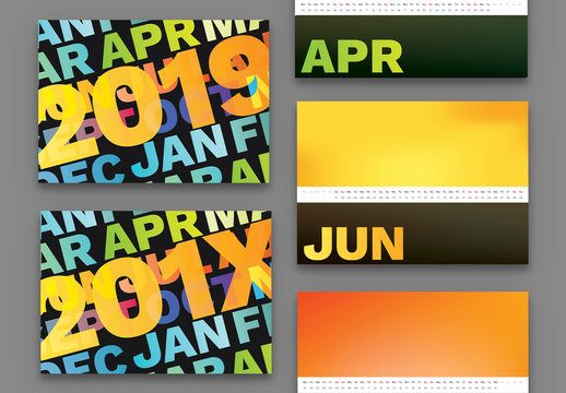 Colorful 2019 Calendar Layout