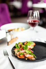 Warm salad with veal