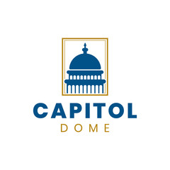 Capitol dome logo design inspiration in blue and gold colors