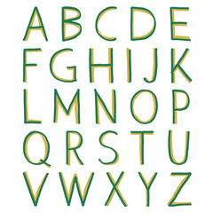 Hand-drawn alphabet. Calligraphy font. Modern brush lettering. Grunge style alphabet.