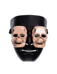 black mask with skulls on white background