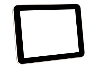 black tablet on white background