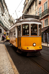Vintage tram in Lisbon, Portugal