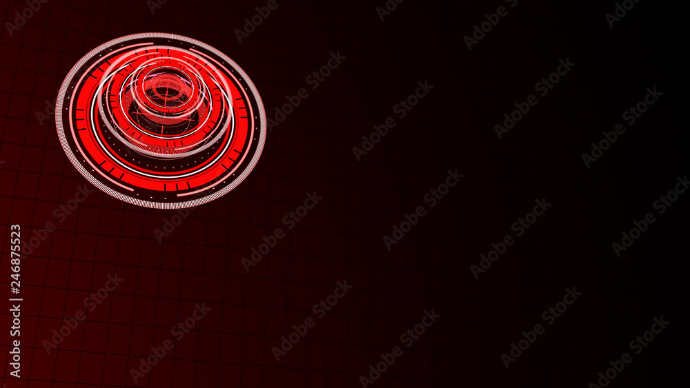 Wall mural abstract surround radar interface on mesh base.futuristic hud radar display. elements of digital dat