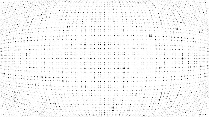Abstract dots background. Dots pattern. Monochrome grunge dirt texture. Halftone Pop Art. Comic. Geometric small dots, wave 3d vector pattern. Template for presentation, business cards, report, fabric