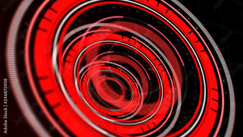 Wall mural abstract surround radar interface on mesh base.futuristic hud radar display. elements of digital dat
