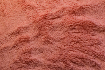 2019's most popular color, coral, faux fur,synthetic fabric, plush