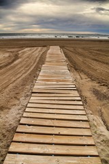 Wooden walkway to the beach