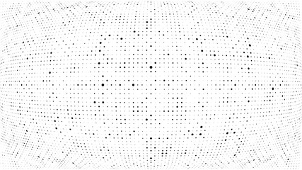 Abstract dots background. Dots pattern. Monochrome grunge dirt texture. Halftone Pop Art. Comic. Geometric small dots, wave 3d vector pattern. Template for presentation, business cards, report, fabric