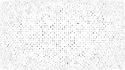 Abstract dots background. Dots pattern. Monochrome grunge dirt texture. Halftone Pop Art. Comic. Geometric small dots, wave 3d vector pattern. Template for presentation, business cards, report, fabric