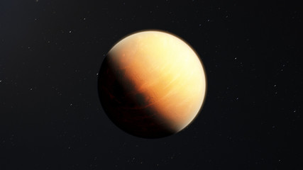 Exoplanet fire planet 3D illustration (Elements of this image furnished by NASA)