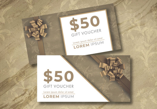 Gift Voucher Layout with Gold Accents