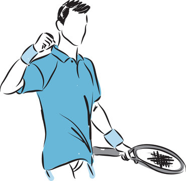 tennis player winner illustration