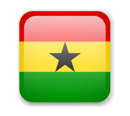 Ghana flag bright square icon on a white background