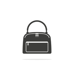 Monochrome vector illustration of a ladies handbag, isolated on a white background.