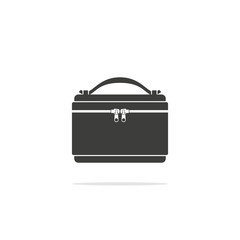 Monochrome vector illustration of a ladies handbag, isolated on a white background.