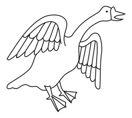 White goose with long neck