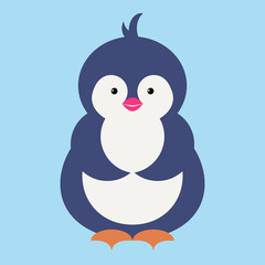 Cute penguin cartoon illustration. Vector penguin. Happy character design. Isolated cartoon penguin.
