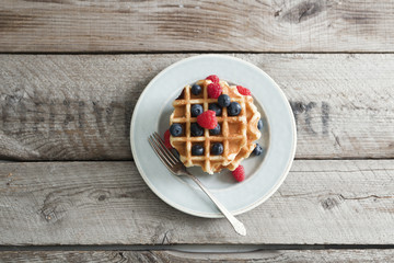 waffles with fresh berries