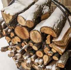 Firewood with Snow