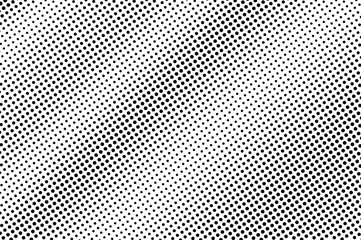 Black on white grunge halftone vector. Digital dotted texture. Graphic dotwork gradient. Monochrome halftone