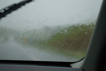 Rain in car