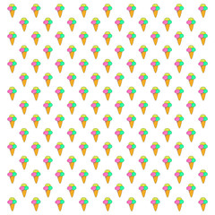 pattern tMelting ice cream balls on white background. Vector flat outline icon.illustration for t shirt design