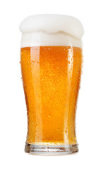 glass of beer isolated on white background