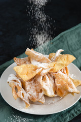 Faworki, Chrusty, Angel Wings - traditional Polish pastries served during Carnival Fat Thursday, just befor Lent.