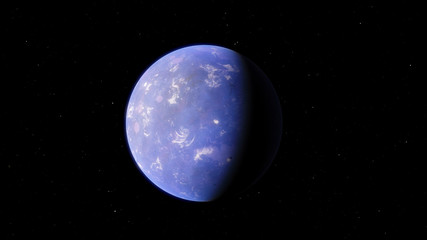 Exoplanet 3D illustration orbital view, purple planet from the orbit (Elements of this image furnished by NASA)