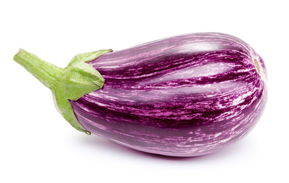 single eggplant isolated on white background