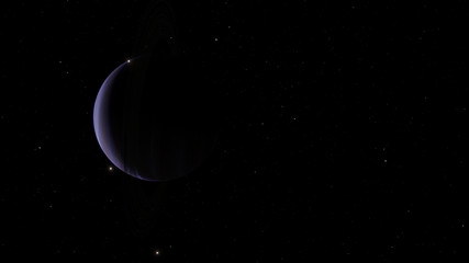 Obraz na płótnie Canvas Exoplanet with rings gas giant Saturn planet 3D illustration (Elements of this image furnished by NASA)