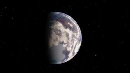 Planet Earth from space 3D illustration, world, ocean, atmosphere, land, clouds (Elements of this image furnished by NASA)